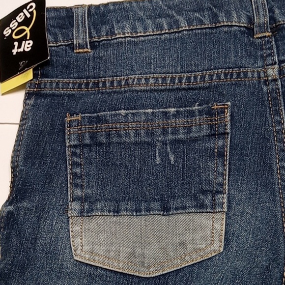 Art Class Casual Jean Slim Skinny Low Rise Mid Wash Distres Patch Whisker School - Picture 4 of 10